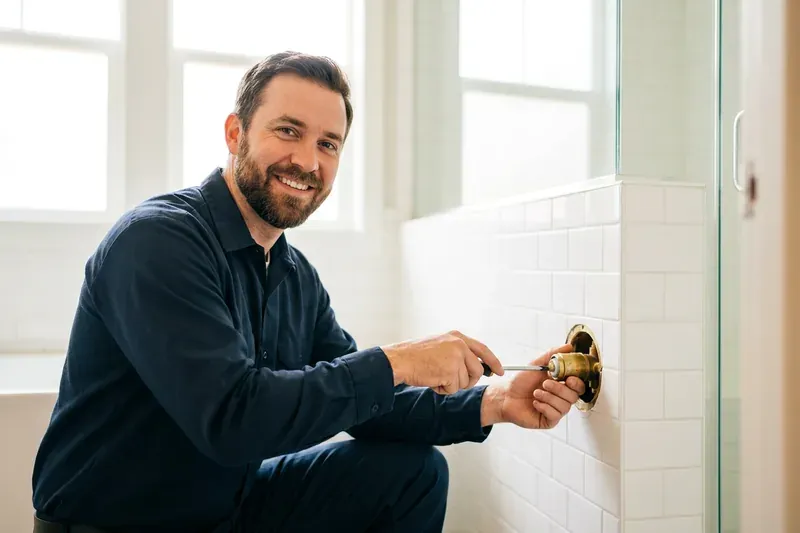 Shower & Tub repair technician at work